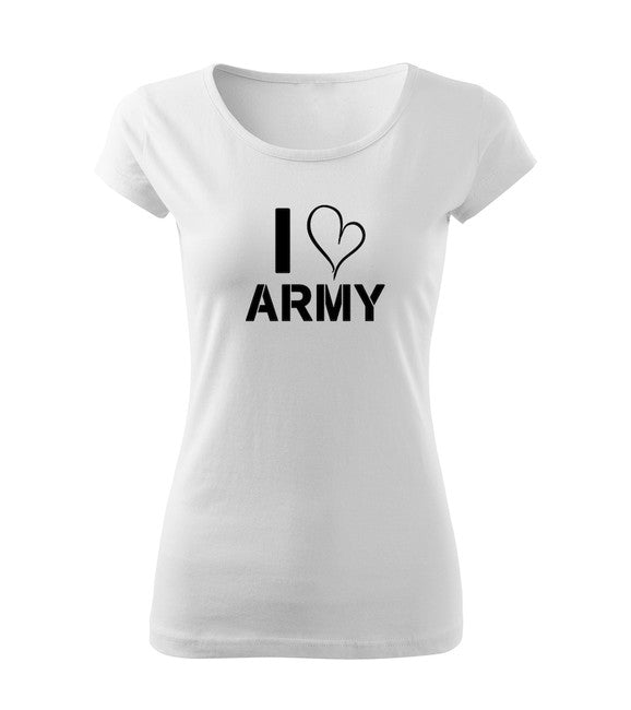 DRAGOWA I love army ženska majica 150 g/m², bijela