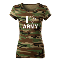 DRAGOWA ženska majica I love army 150 g/m², maskirna