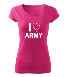 DRAGOWA ženska majica I love army 150 g/m², ružičasta