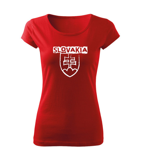 DRAGOWA ženska majica slovački grb s natpisom 150 g/m², crvena
