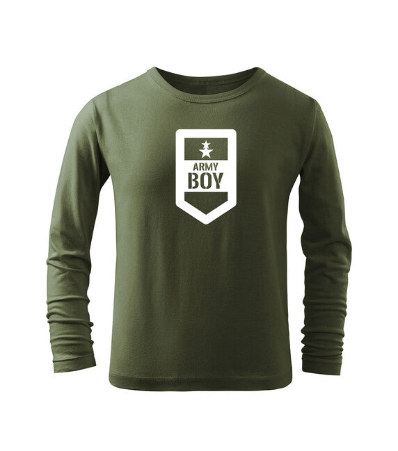 DRAGOWA Army boy dječja dugačka majica, maslinasto zelena