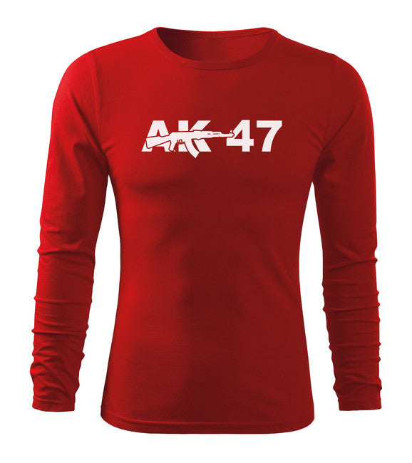 DRAGOWA Fit-T majica s dugim rukavom AK-47 160 g/m², crvena