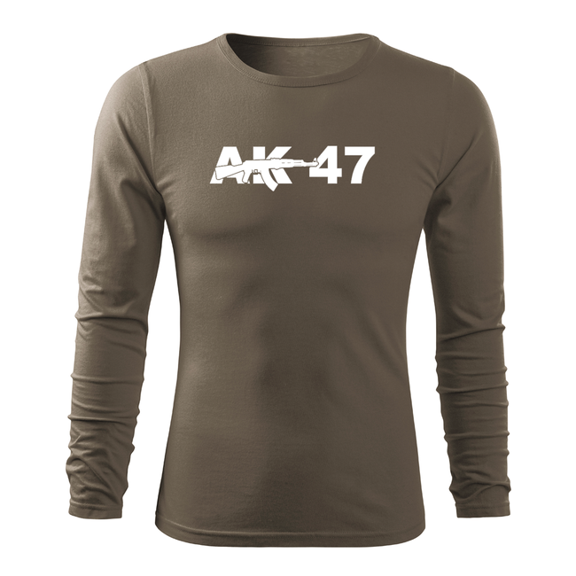 DRAGOWA Fit-T majica s dugim rukavom AK-47 160 g/m², maslinasto zelena