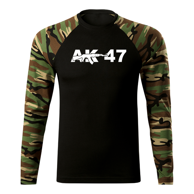 DRAGOWA Fit-T majica s dugim rukavom AK-47 160 g/m², Woodland