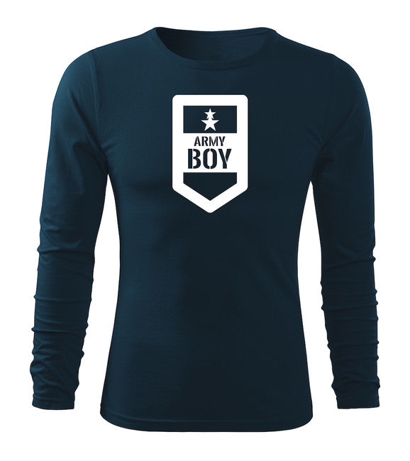 DRAGOWA Fit-T majica s dugim rukavom army boy 160 g/m², tamnoplava