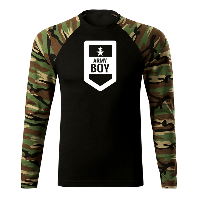 DRAGOWA Fit-T majica s dugim rukavom army boy 160 g/m², Woodland