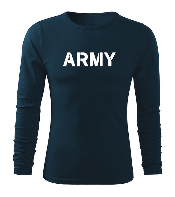 DRAGOWA Fit-T majica s dugim rukavom army 160 g/m², tamnoplava