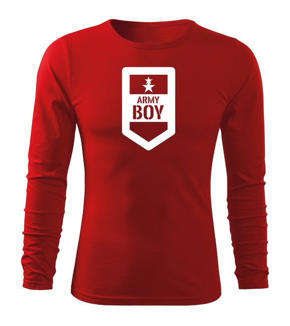 DRAGOWA Fit-T majica s dugim rukavom army boy 160 g/m², crvena