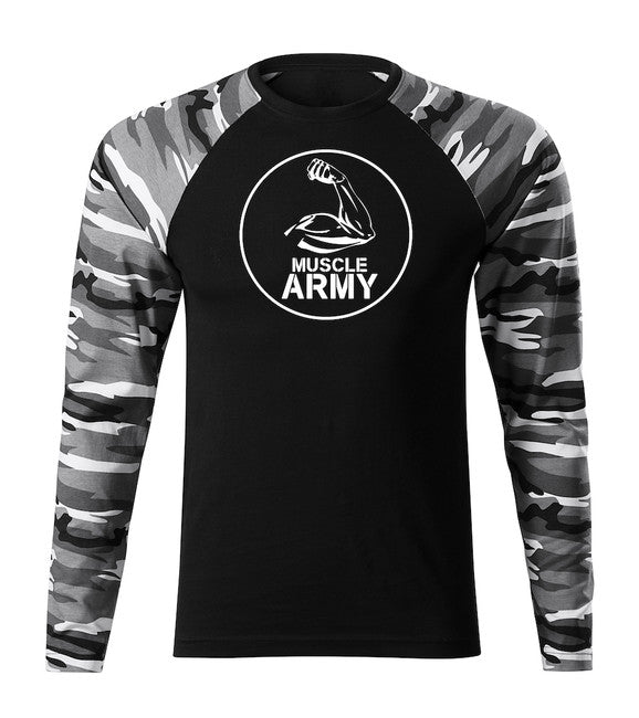DRAGOWA Fit-T majica s dugim rukavom muscle army biceps 160 g/m², Metro