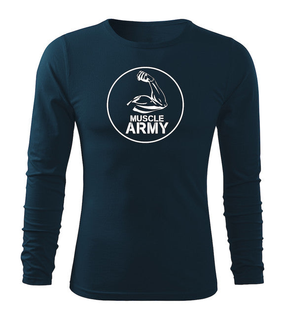 DRAGOWA Fit-T majica muscle s dugim rukavom, army biceps