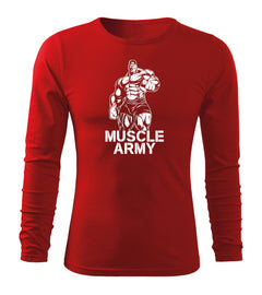 DRAGOWA Fit-T majica dugih rukava muscle army man 160 g/m², crvena