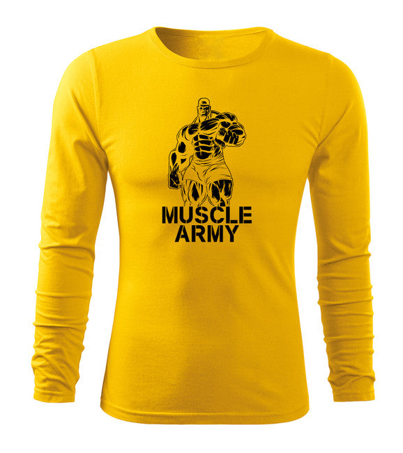 DRAGOWA Fit-T majica s dugim rukavom muscle army man 160 g/m², žuta