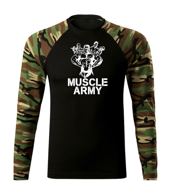 DRAGOWA Fit-T majica s dugim rukavom muscle army team 160 g/m², Woodland