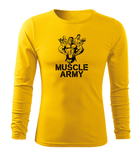 DRAGOWA Fit-T majica s dugim rukavom muscle army team 160 g/m², žuta