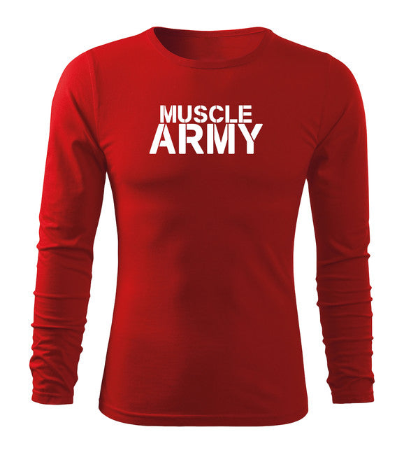 DRAGOWA Fit-T majica s dugim rukavom muscle army 160 g/m², crvena