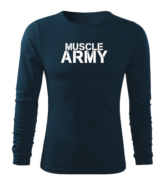 DRAGOWA Fit-T majica muscle army s dugim rukavom 160 g/m², tamnoplava