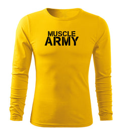 DRAGOWA Fit-T majica s dugim rukavom muscle army 160 g/m², žuta