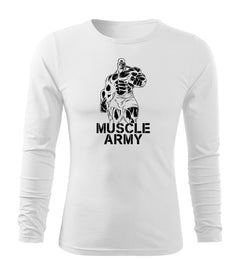 DRAGOWA Fit-T majica dugih rukava muscle army man 160 g/m², bijela