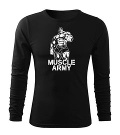 DRAGOWA Fit-T majica dugih rukava muscle army man 160 g/m², crna