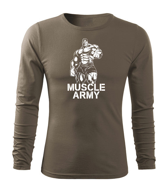 DRAGOWA Fit-T majica s dugim rukavom muscle army man 160 g/m², maslinasto zelena