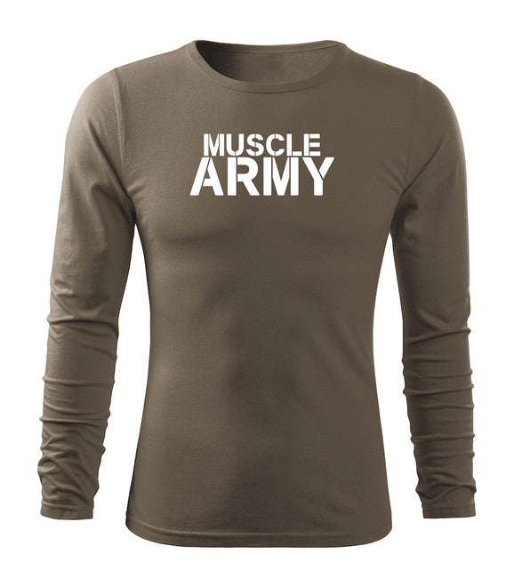 DRAGOWA Fit-T majica s dugim rukavom muscle army 160 g/m², maslinasto zelena