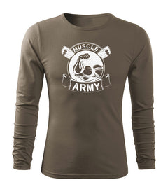 DRAGOWA Fit-T majica muscle army original s dugim rukavom 160 g/m², maslinasto zelena