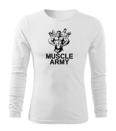 DRAGOWA Fit-T majica s dugim rukavom muscle army team 160 g/m², bijela