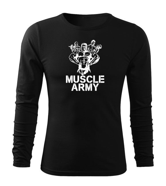 DRAGOWA Fit-T majica s dugim rukavom army team muscle 160 g/m², crna