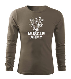 DRAGOWA Fit-T majica s dugim rukavom muscle army team 160 g/m², maslinasto zelena