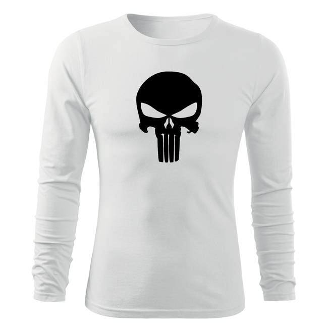 DRAGOWA Fit-T punisher majica s dugim rukavom 160g/m2, bijela
