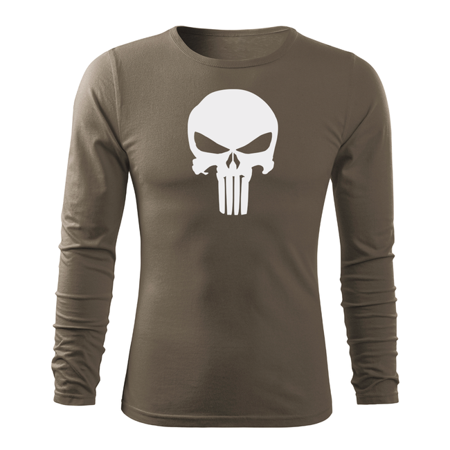 DRAGOWA Fit-T majica s dugim rukavom punisher 160 g/m², maslinasto zelena