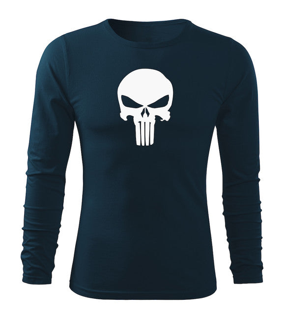 DRAGOWA Fit-T majica s dugim rukavom punisher 160 g/m², tamnoplava