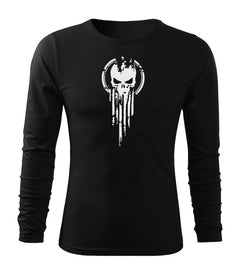 DRAGOWA Fit-T majica s dugim rukavom skull 160 g/m², crna