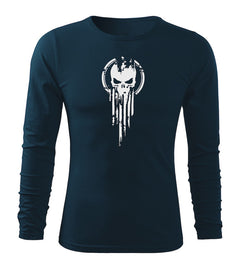 DRAGOWA Fit-T majica s dugim rukavom skull 160 g/m², tamnoplava