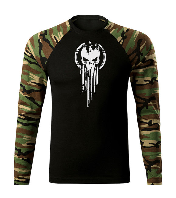 DRAGOWA Fit-T majica s dugim rukavom skull 160 g/m², Woodland