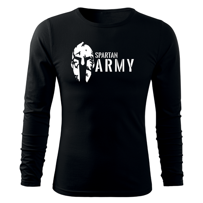 DRAGOWA Fit-T majica s dugim rukavom 160g/m2 spartan army, crna