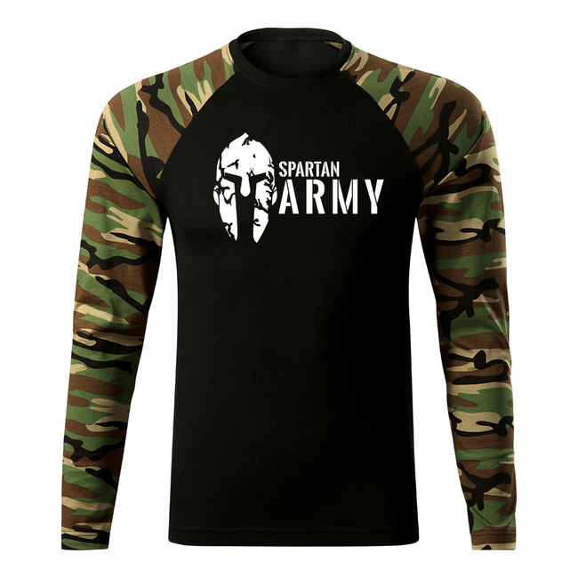 DRAGOWA Fit-T majica s dugim rukavom spartan army 160 g/m², Woodland