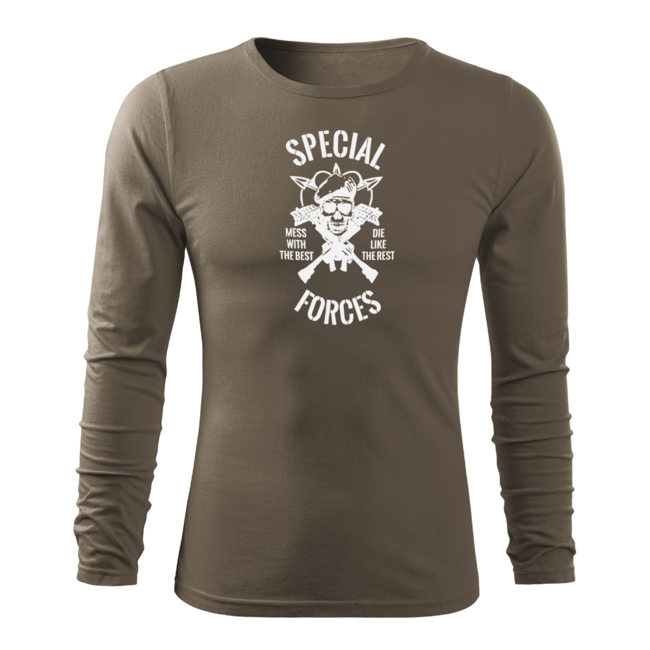 DRAGOWA Fit-T majica s dugim rukavom special force 160 g/m², maslinasto zelena