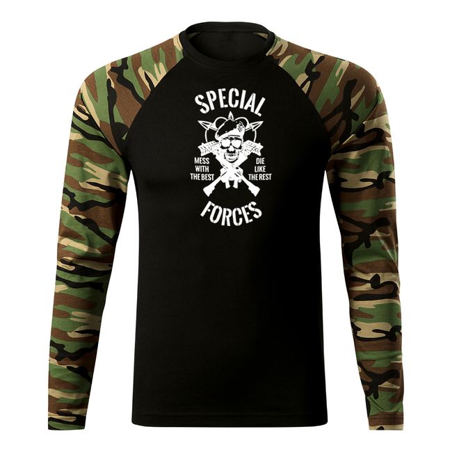 DRAGOWA Fit-T majica s dugim rukavom special force 160 g/m², Woodland