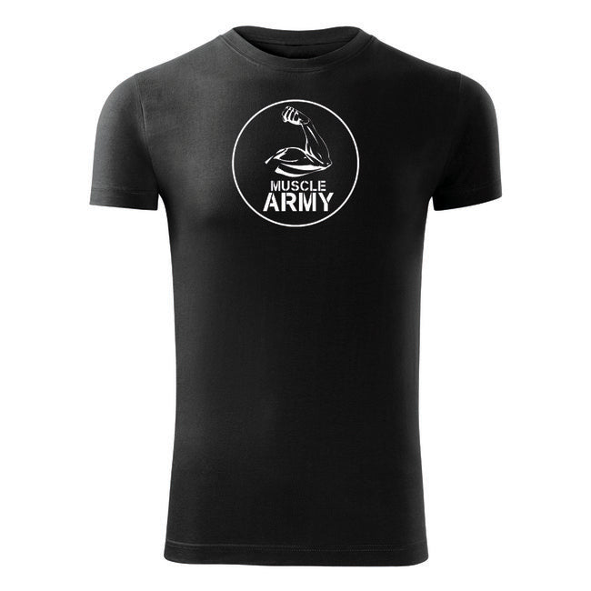 DRAGOWA muscle army fitness majica biceps 180 g/m², crna