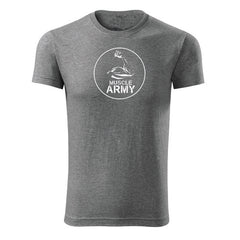 DRAGOWA muscle army fitness majica biceps 180 g/m², siva