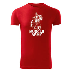 DRAGOWA muscle fitness majica army man 180 g/m², crvena