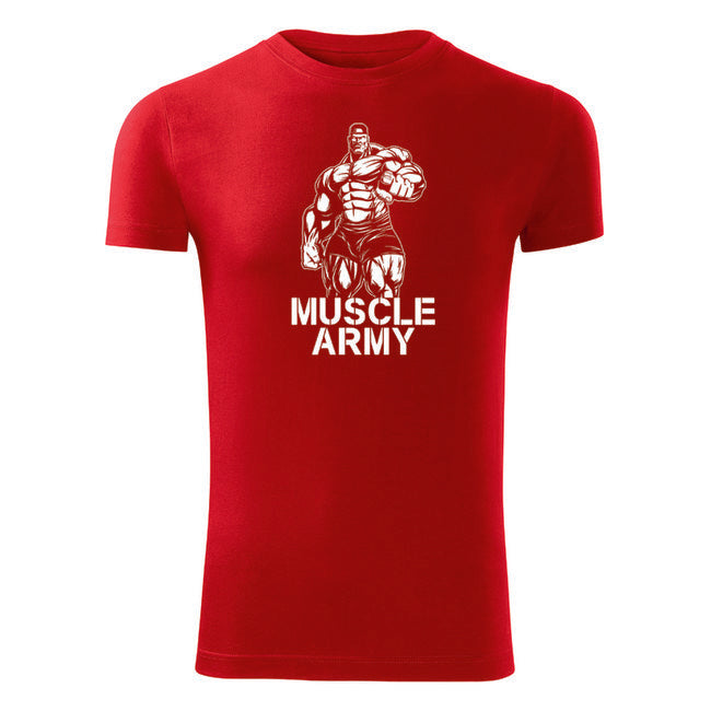 DRAGOWA muscle fitness majica army man 180 g/m², crvena