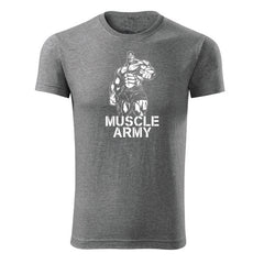 DRAGOWA muscle fitness majica army man 180 g/m², siva
