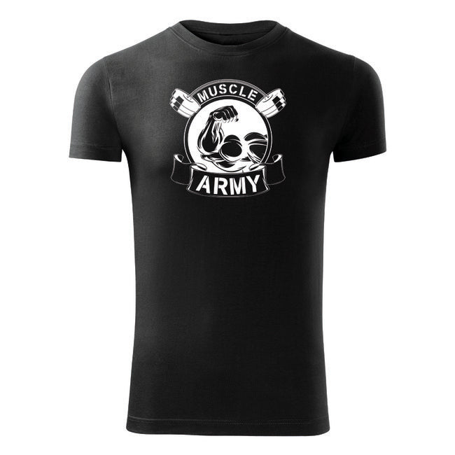 DRAGOWA Muscle Army Original fitness majica 180g/m2, crna