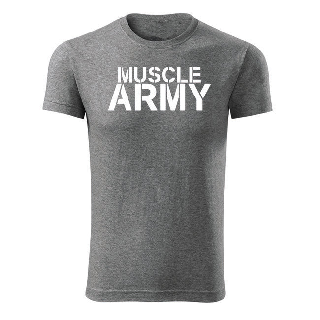 DRAGOWA muscle army fitness majica 180 g/m², siva