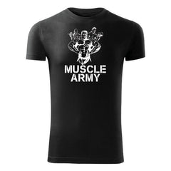 DRAGOWA muscle army team fitness majica 180 g/m², crna
