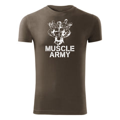 DRAGOWA Muscle Army Team fitness majica 180 g/m², maslinasto zelena