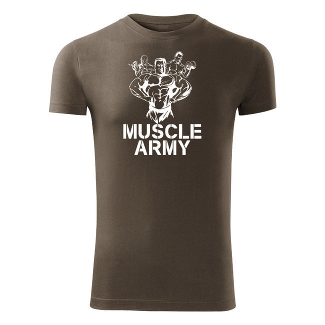 DRAGOWA Muscle Army Team fitness majica 180 g/m², maslinasto zelena
