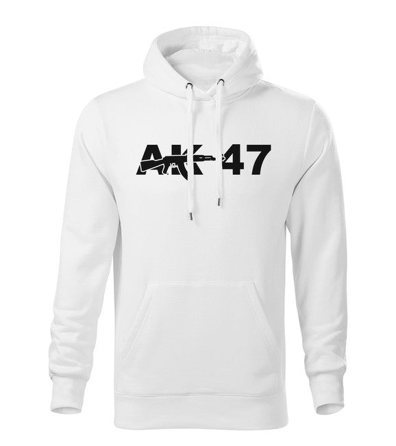 DRAGOWA AK-47 muški pulover s kapuljačom 320 g/m², bijeli